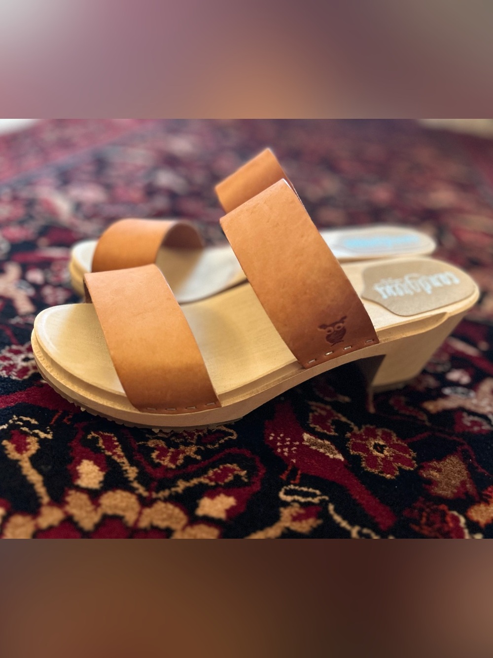 Sandgrens Stockholm High Tan/Brown Leather Clogs - Size EU 40, US 9-9.5